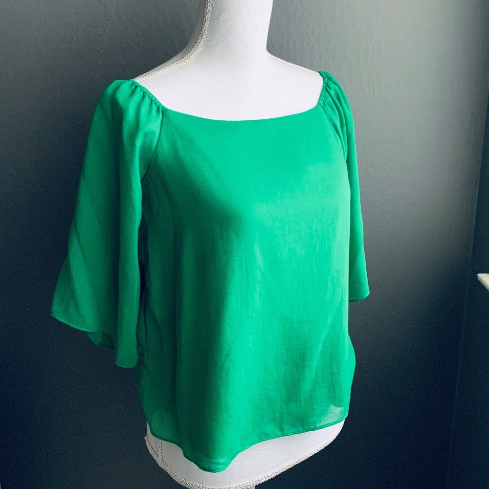 Alice + Olivia Green Dress Blouse